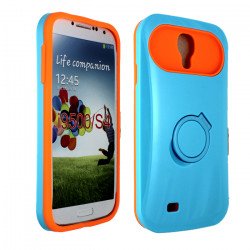 Galaxy S4 Gummy Glow Case (Blue - Orange)